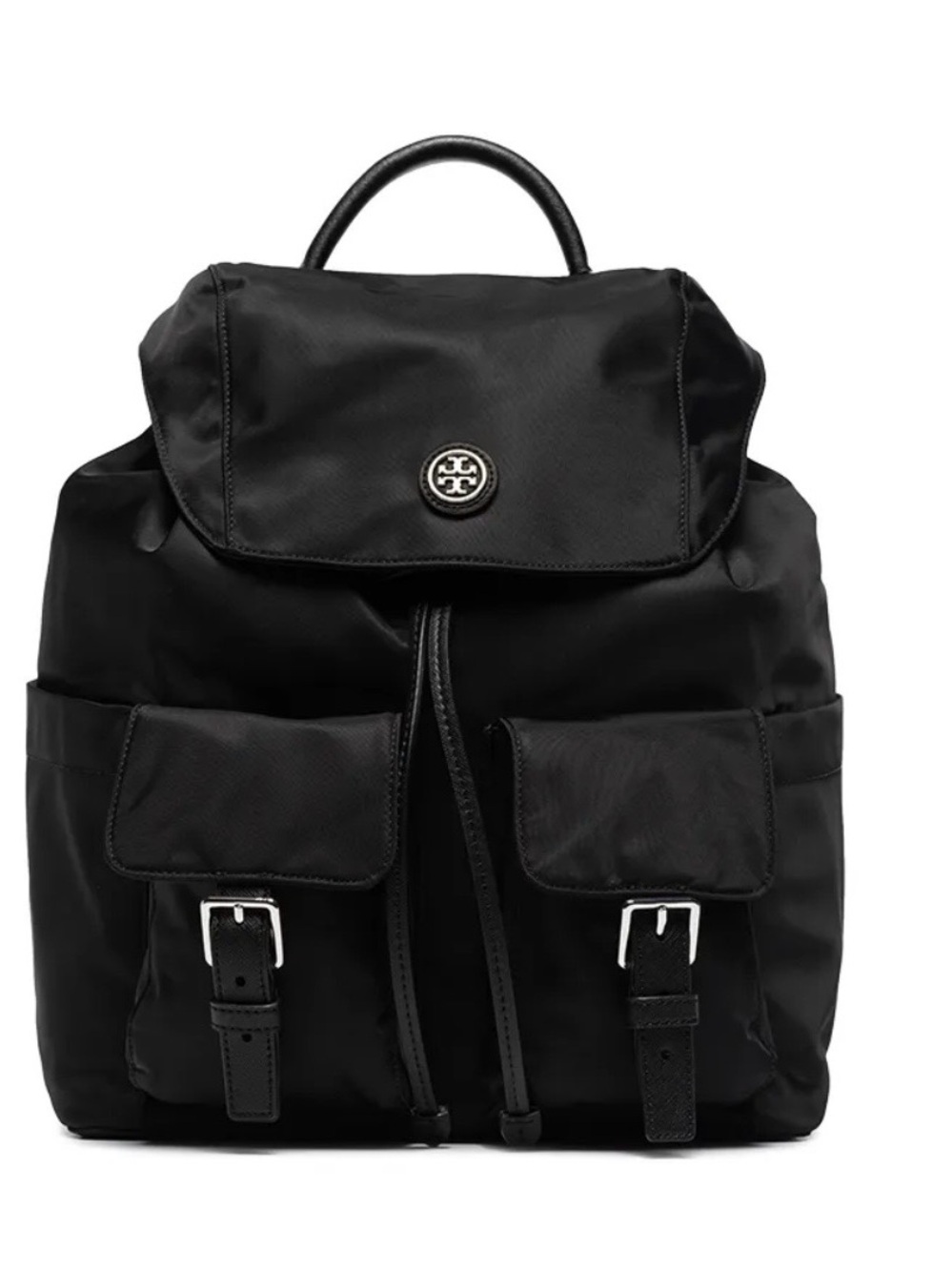 Tory Burch Virginia Flap Black Nylon Backpack
